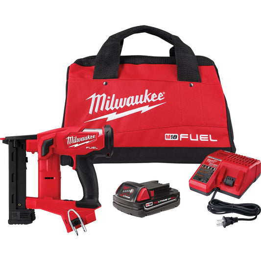 Milwaukee M18 FUEL 18 Volt Lithium-Ion 1/4 In. Narrow Crown Brushless Cordless Finish Stapler Kit