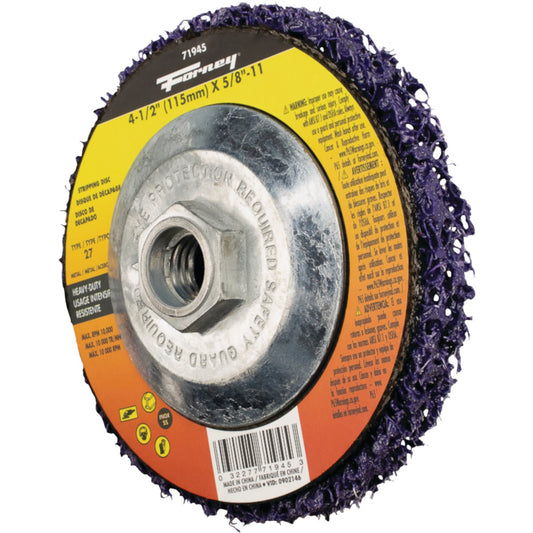 Forney Type 27 4-1/2 In. x 5/8 In. Heavy-Duty Strip & Finish Angle Grinder Stripping Disc