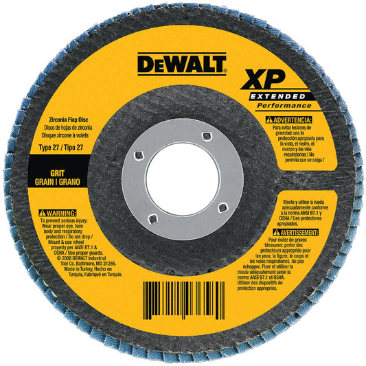 DeWalt 4-1/2 In. 60-Grit Type 29 High Performance Zirconia Angle Grinder Flap Disc