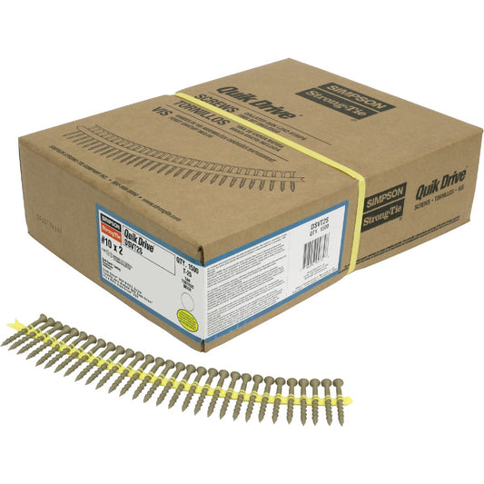 Quik Drive Deck-Drive #10 x 2 In. T-25 6-Lobe DSV Collated Deck Screw, Quik Guard Finish (1500 Ct.)