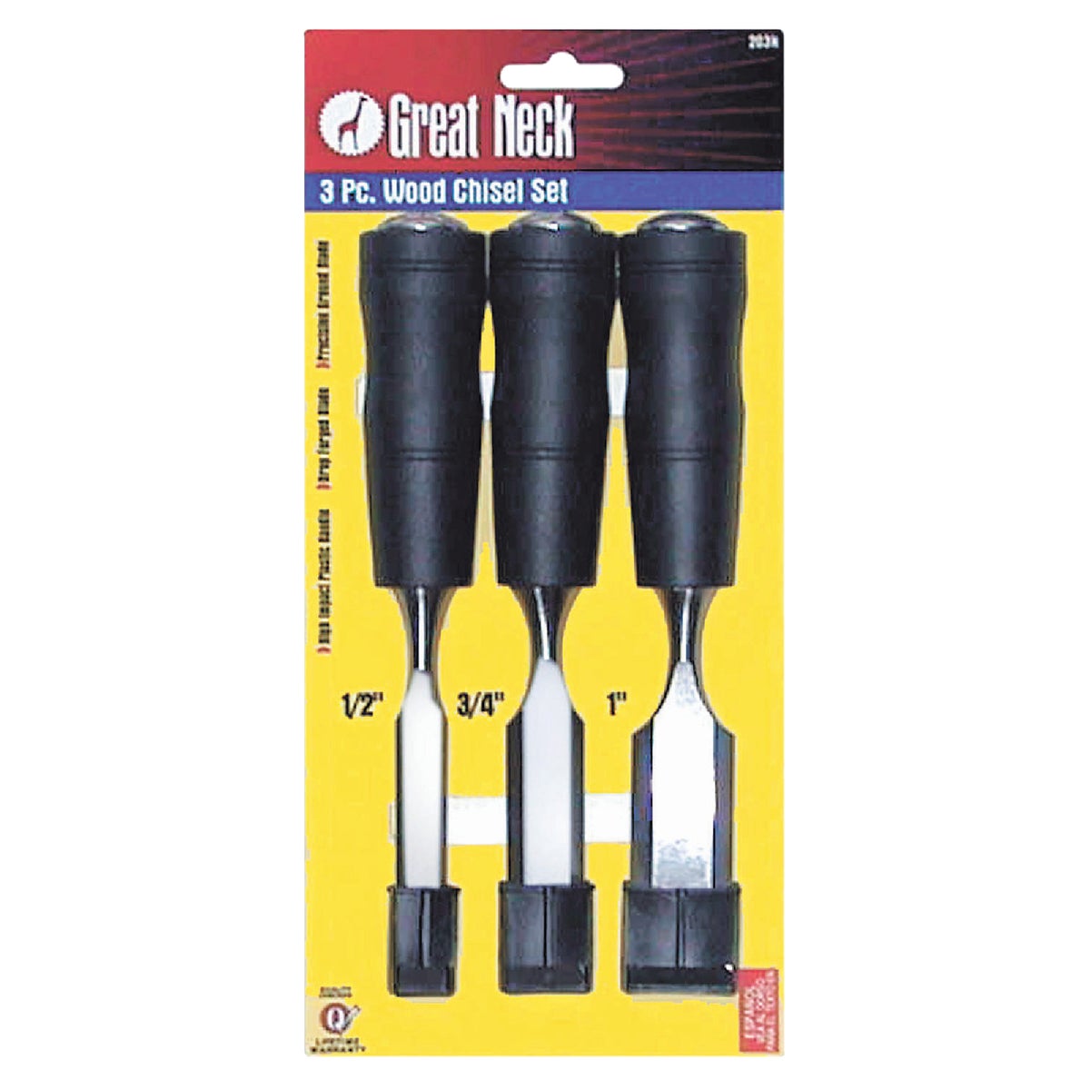 Great Neck Wood Chisel Set (3-Piece)