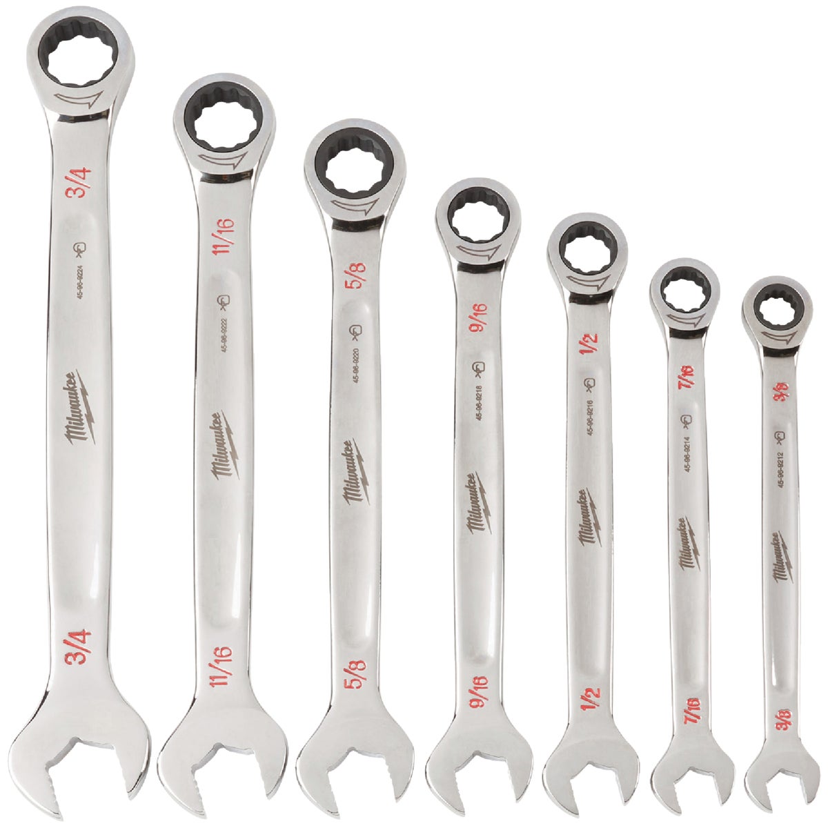 Milwaukee Standard 12-Point Ratcheting Combination Wrench Set (7-Piece)