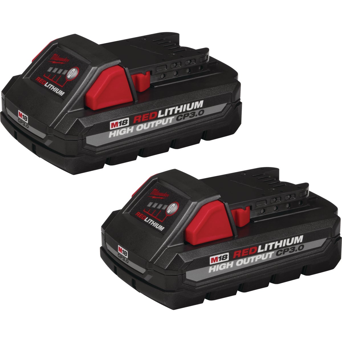 Milwaukee M18 REDLITHUM 18 Volt Lithium-Ion 3.0 Ah High Output CP3.0 Tool Battery (2-Pack)