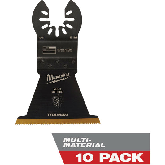 Milwaukee OPEN-LOK 2-1/2 In. Titanium Enhanced Bi-Metal Multi-Material Oscillating Blade (10-Pack)