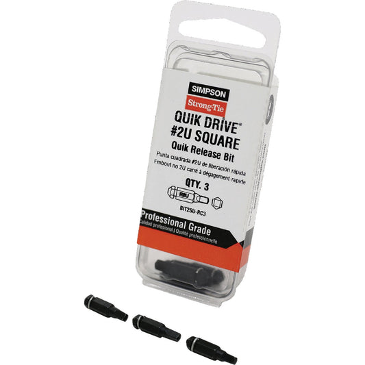 Quik Drive Undersized Square Recess #2 Screwdriver Bit Pack