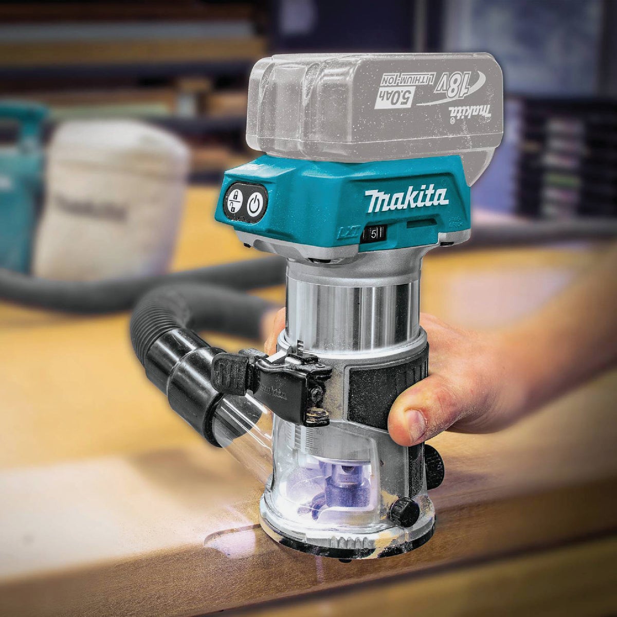 Makita 18 Volt LXT Lithium-Ion Brushless Compact Cordless Router (Bare Tool)