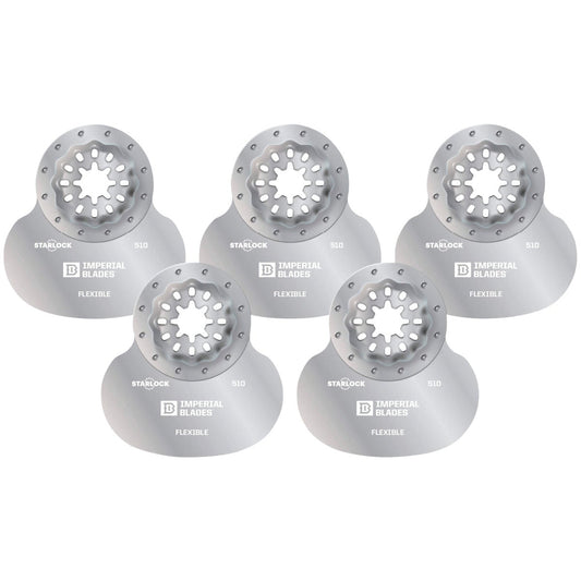 Imperial Blades Starlock 2-3/4 In. High Carbon Steel Soft Material Flexible Mushroom Scraper Oscillating Blade (5-Pack)