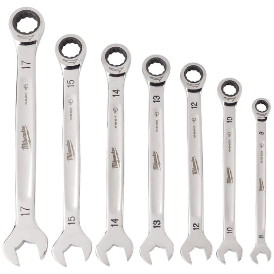 Milwaukee Metric 12-Point Ratcheting Combination Wrench Set (7-Piece)