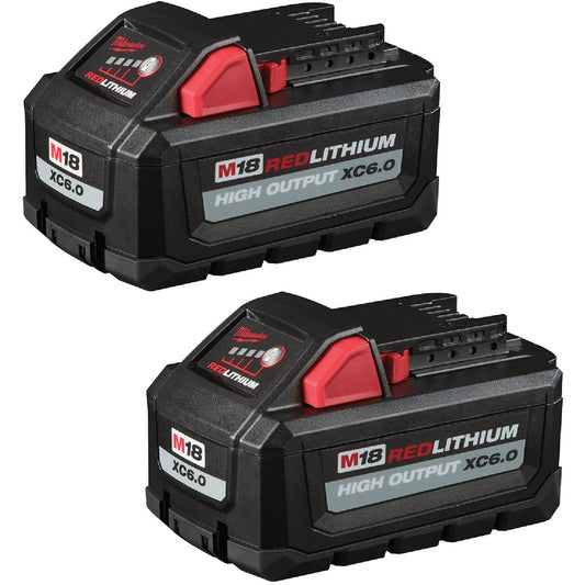 Milwaukee M18 RedLithium High Output XC 6.0Ah Battery Pack (2-Count)