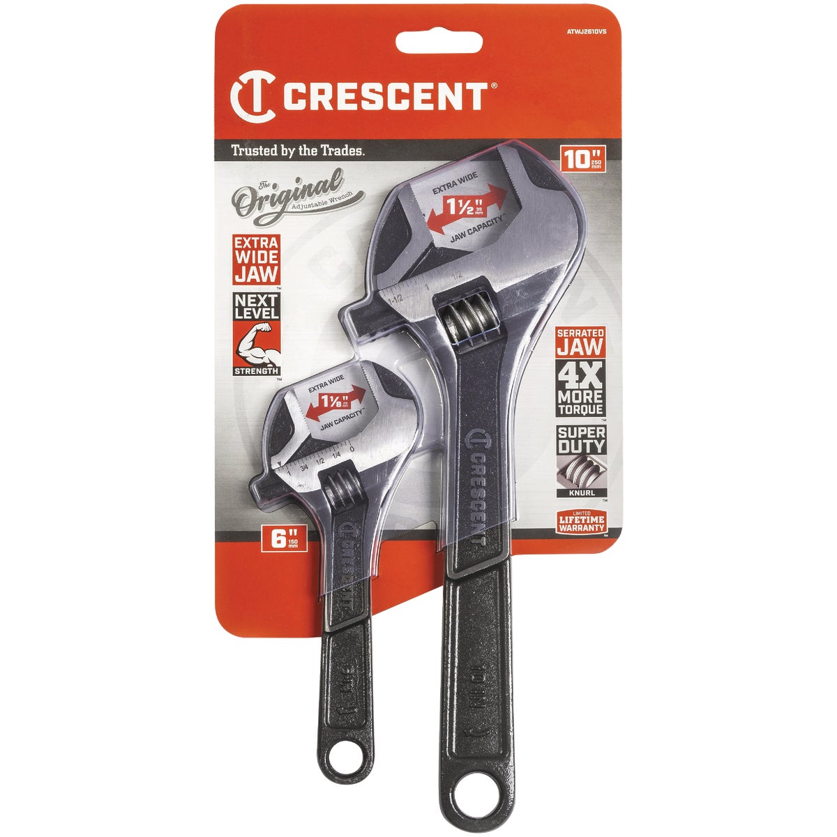 Crescent 6 In. & 10 In. Wide Jaw Adjustable Wrench Set (2-Piece)