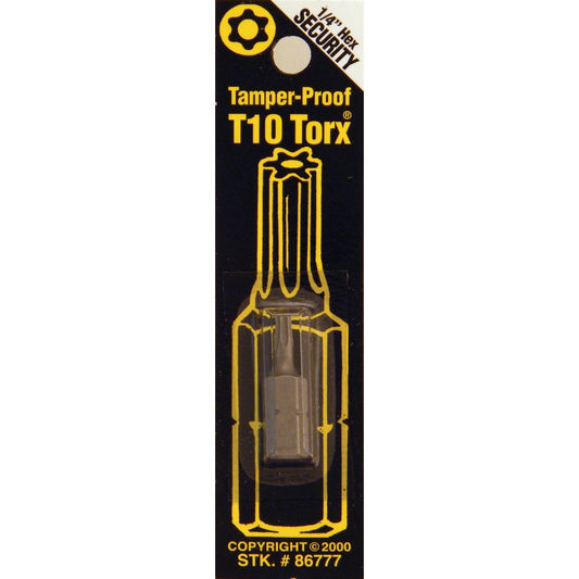 Best Way Tools T10 Tamperproof Torx Security 1 In. 1/4 In. Hex Screwdriver Bit