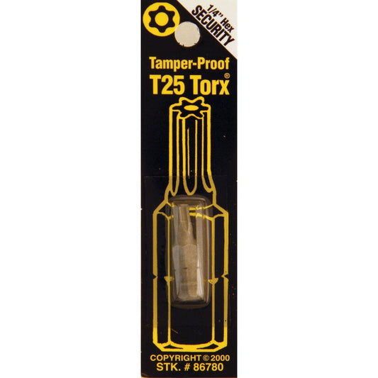 Best Way Tools T25 Tamperproof Torx Security 1 In. 1/4 In. Hex Screwdriver Bit