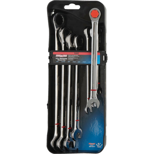 Channellock Standard 12-Point Ratcheting Combination Wrench Set (8-Piece)