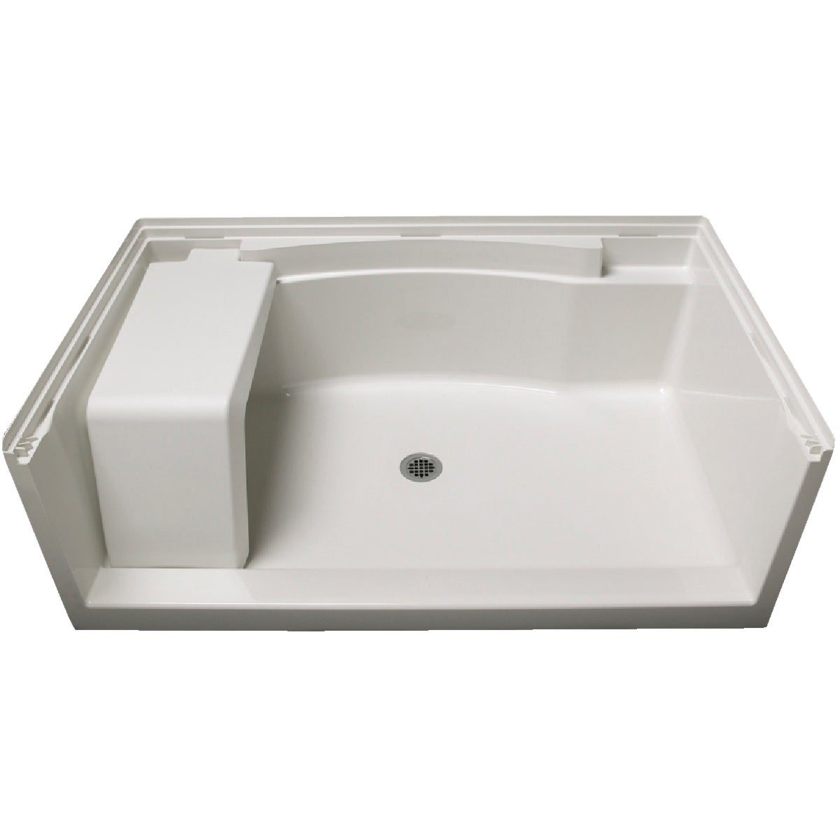 Sterling Accord 60 In. W x 36 In. D Center Drain Seated Shower Floor & Base in White