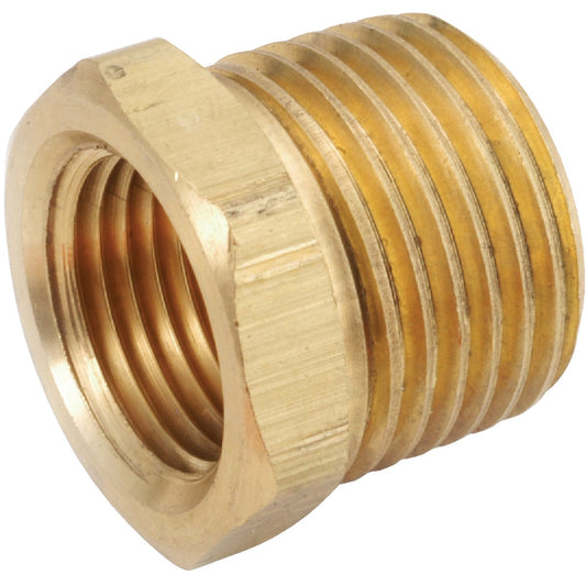 Anderson Metals 1/4 In. MPT x 1/8 In. FPT Yellow Brass Hex Reducing Bushing