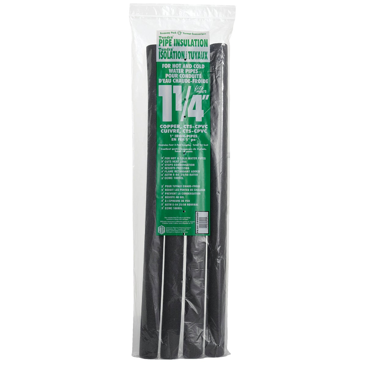 Tundra 3/8 In. Wall Semi-Slit Polyolefin Pipe Insulation Wrap, 1-1/4 In. x 3 Ft. (4-Pack)