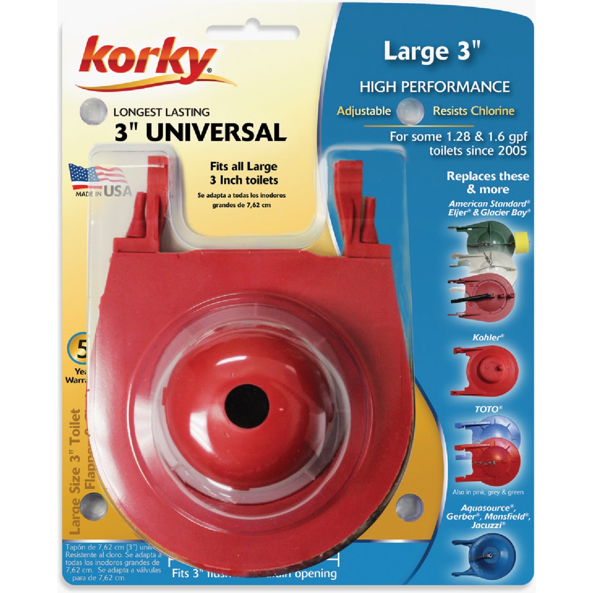 Korky 3 In. Premium Rubber Adjustable Flapper