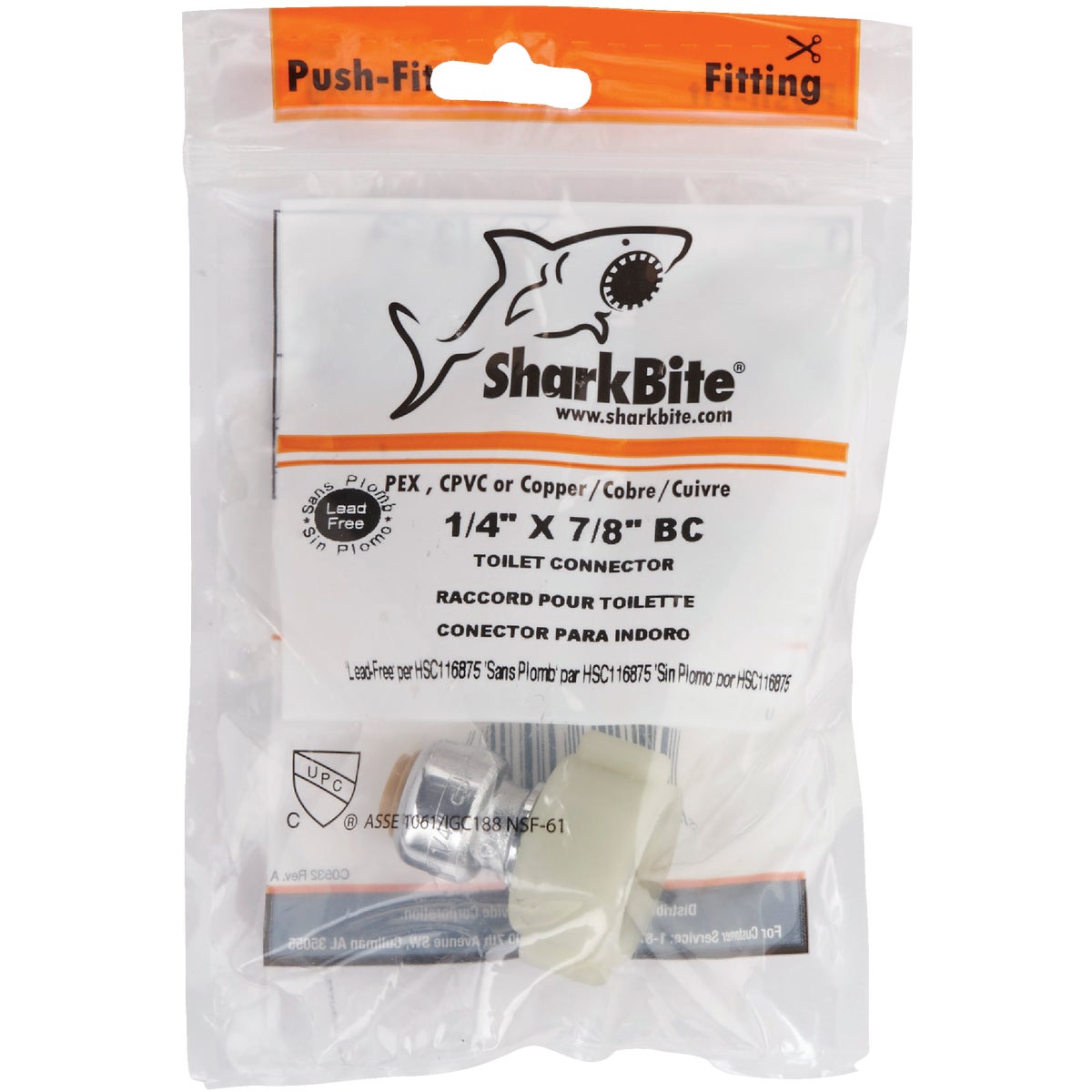 SharkBite 1/4 In. x 7/8 In. Push-to-Connect Ballcock Toilet Adapter