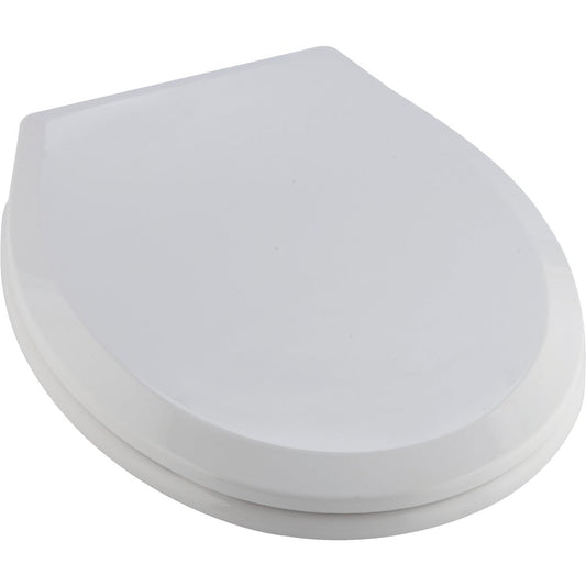 Home Impressions Round Closed Front Slow Close White Plastic Toilet Seat