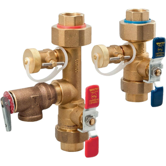 Watts 2-Piece 3/4 In. Lead-Free Brass Tankless Water Heater Installation Valve Kit