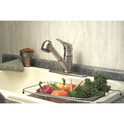 Home Impressions Single Handle Lever Pull-Out Kitchen Faucet, Brushed Nickel