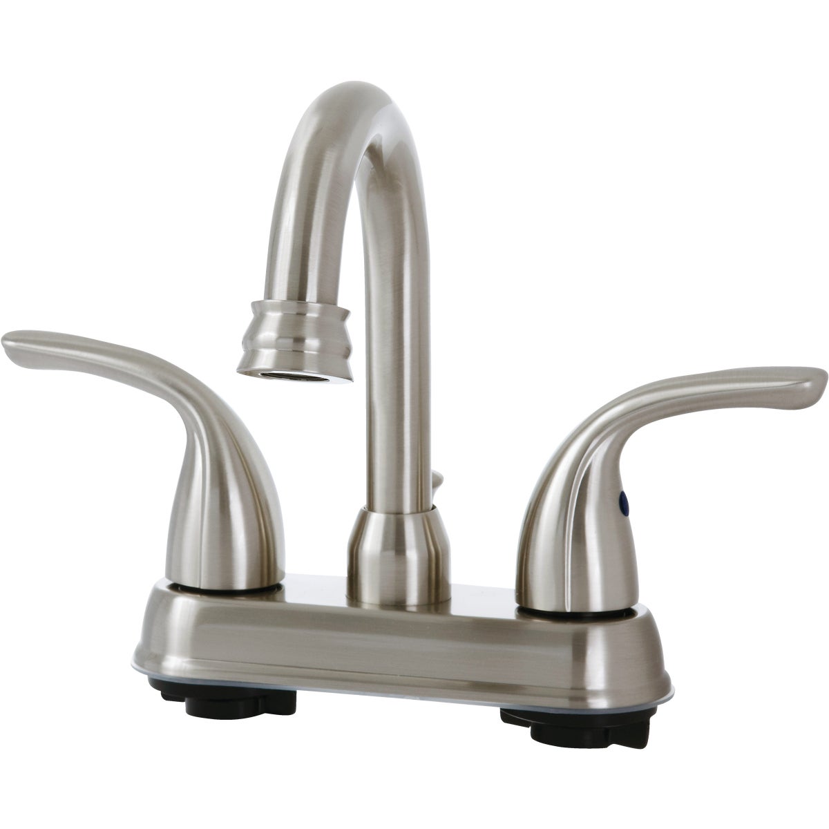 Home Impressions Brushed Nickel 2-Handle Lever 4 In. Centerset Bathroom Faucet with Pop-Up