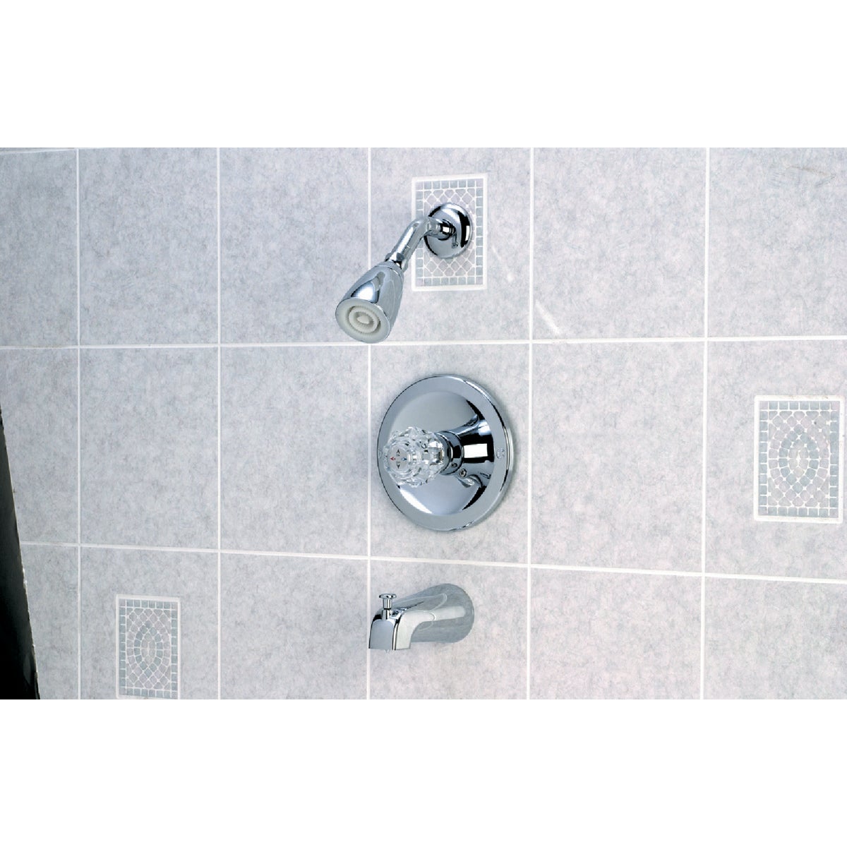 Home Impressions Chrome Single-Handle Acrylic Knob Tub & Shower Faucet