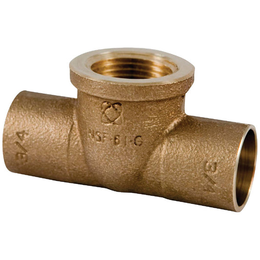 NIBCO 1/2 In. C x 1/2 In. C x 1/2 In. F Brass Low Lead Copper Tee