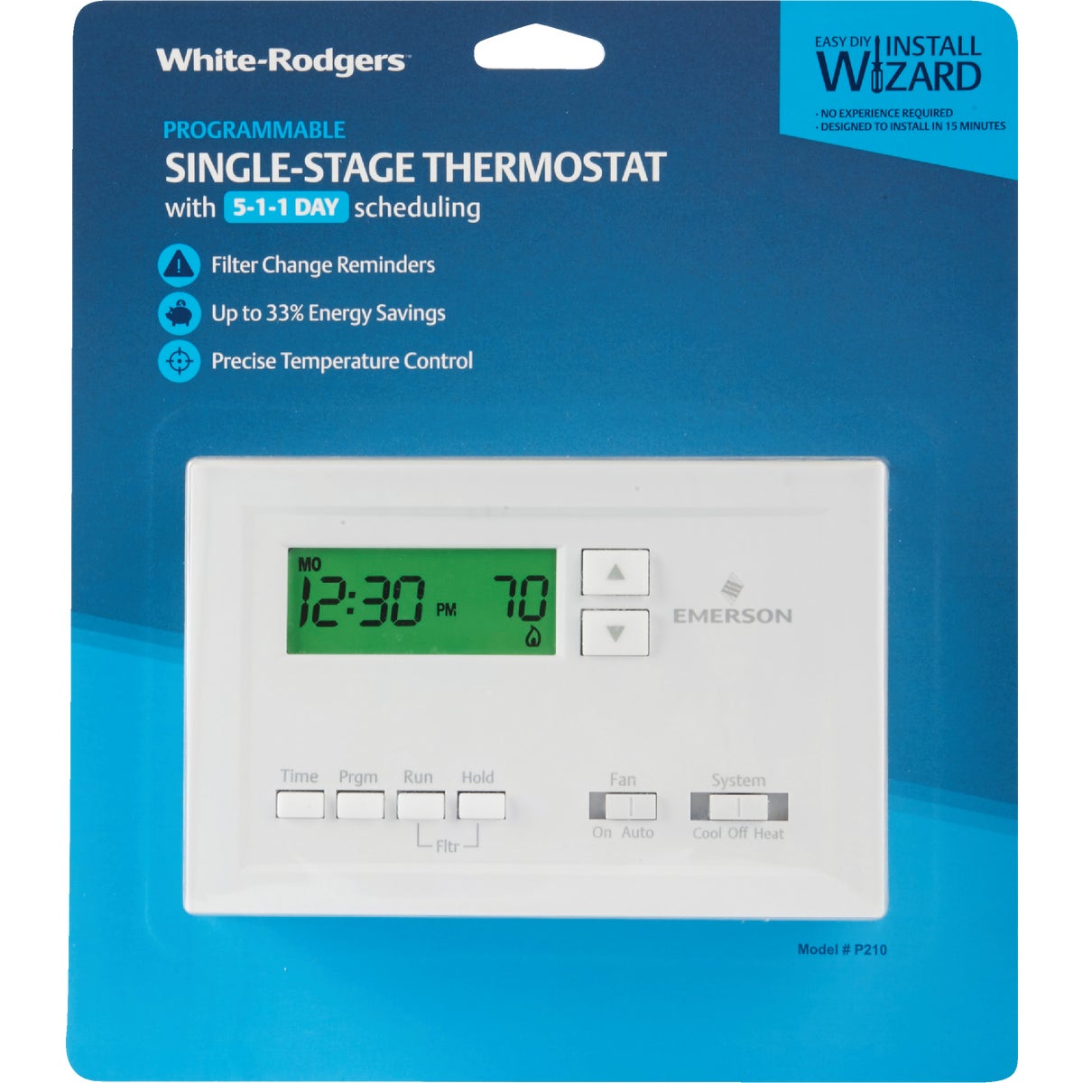 White Rodgers 5-1-1 Day Programmable White Digital Thermostat