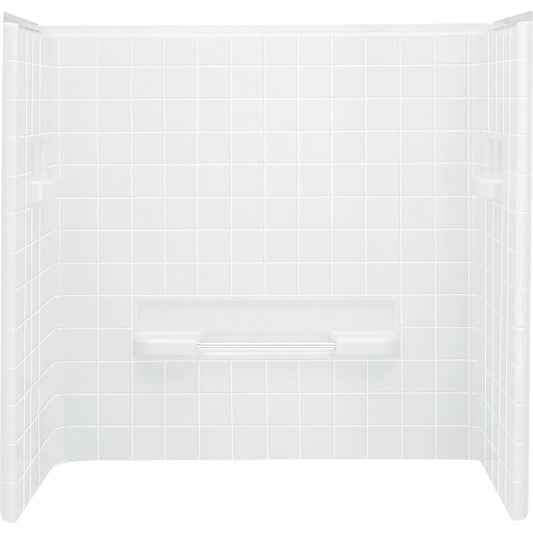 Sterling All-Pro 3-Piece 60 In. H Tub Wall Kit in White (Tile Pattern)