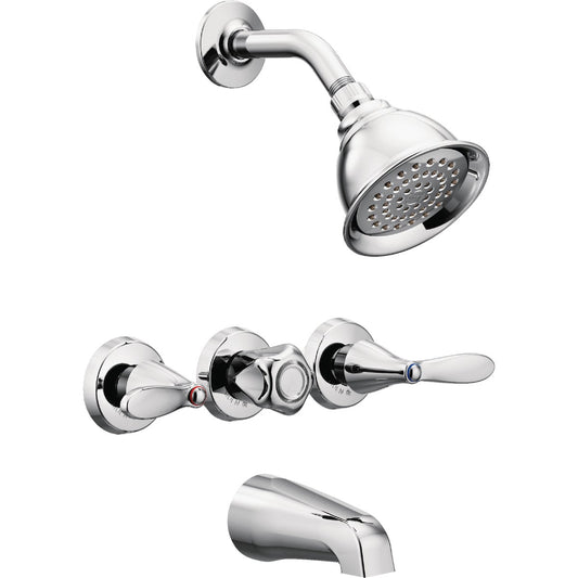 Moen Chrome 3-Handle Lever Tub and Shower Faucet