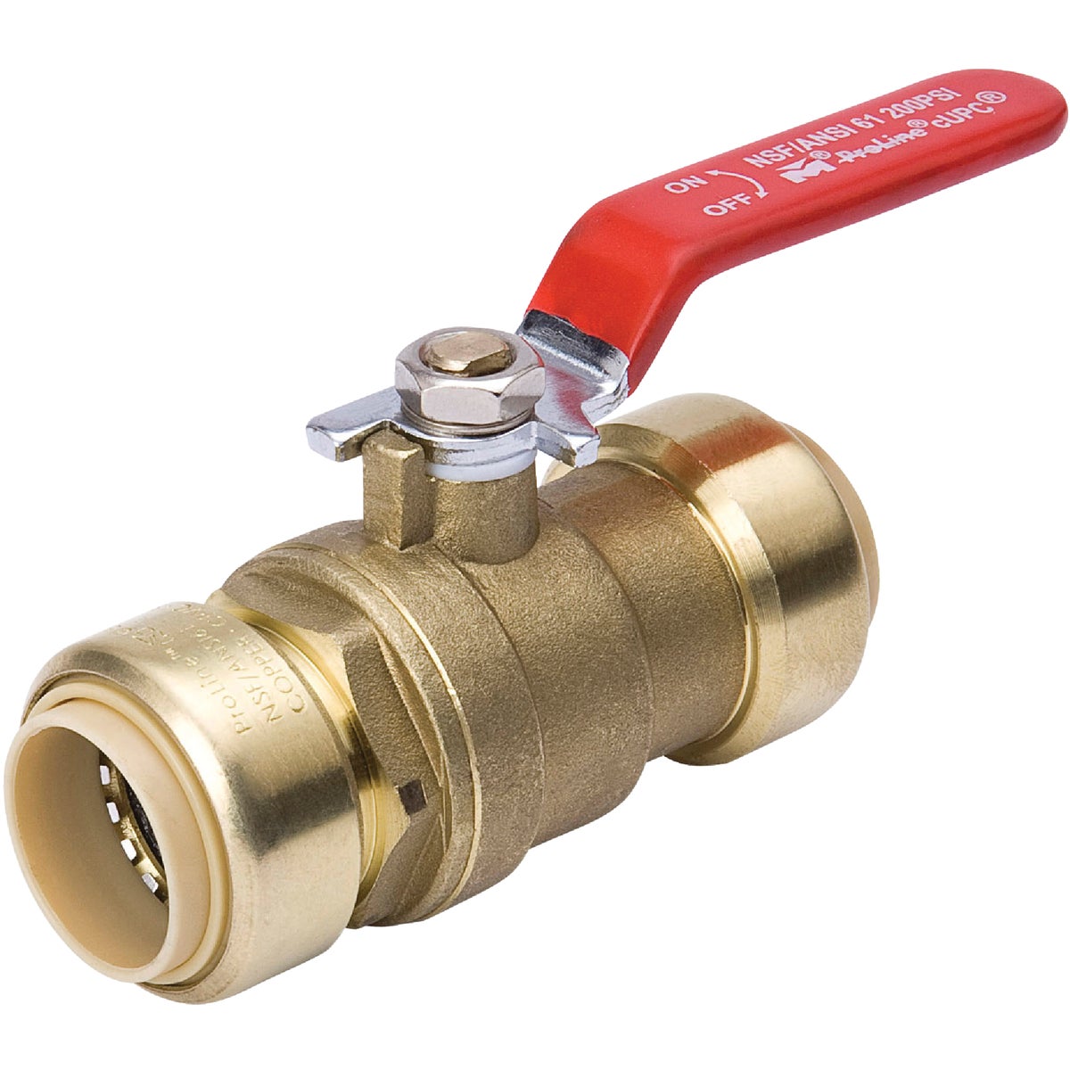 ProLine 1/2 In. Brass Push-Fit Full Port Ball Valve