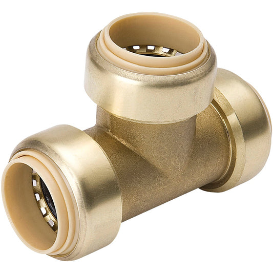 ProLine 3/4 In. x 3/4 In. x 3/4 In. Push Fit Brass Tee