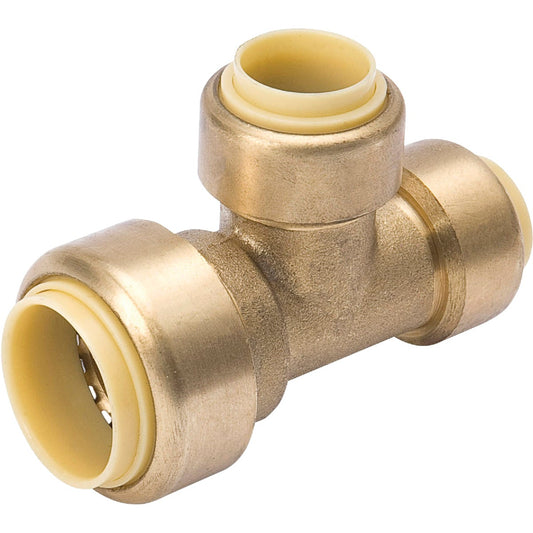 ProLine 3/4 In. x 1/2 In. x 1/2 In. Push Fit Brass Tee