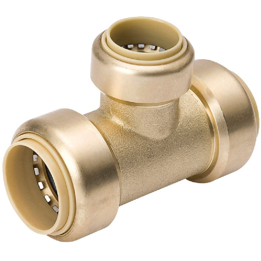 ProLine 1 In. x 1 In. x 3/4 In. Push Fit Brass Tee