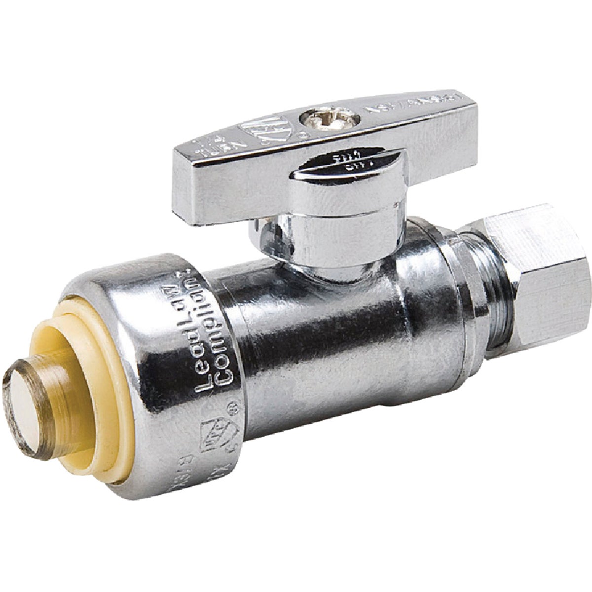 ProLine 1/2 In. PF x 3/8 In. OD Brass Push Straight Valve