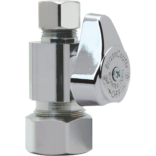 BrassCraft 5/8 In. OD CMP x 3/8 In. OD CMP Quarter Turn Off Straight Valve