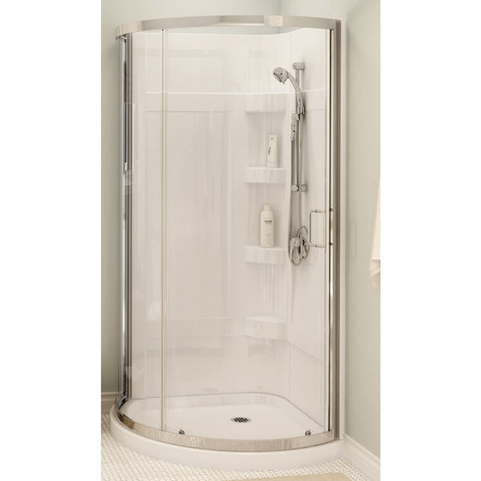 Maax 34 In. W. 76 In. H. x 34 In. D. White with Chrome Finish Acrylic/ABS Shower Kit