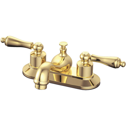 Home Impressions Brass 2-Handle Lever 4 In. Centerset Bathroom Faucet with Pop-Up