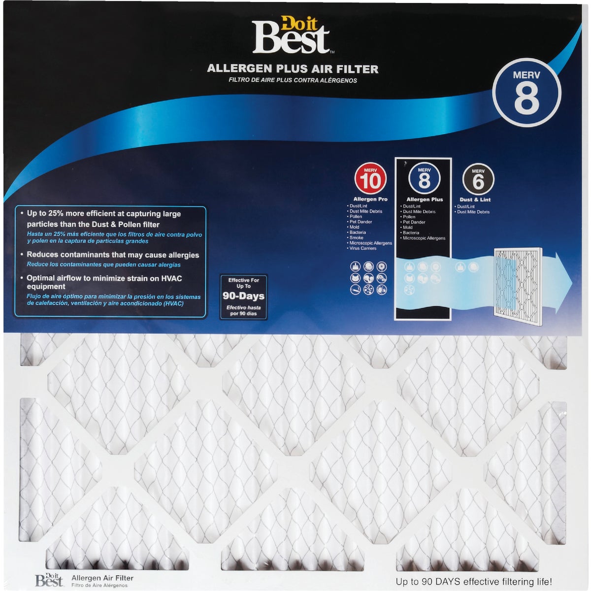 Do it Best 16 In. x 24 In. x 1 In. Allergen Plus MERV 8 Furnace Filter