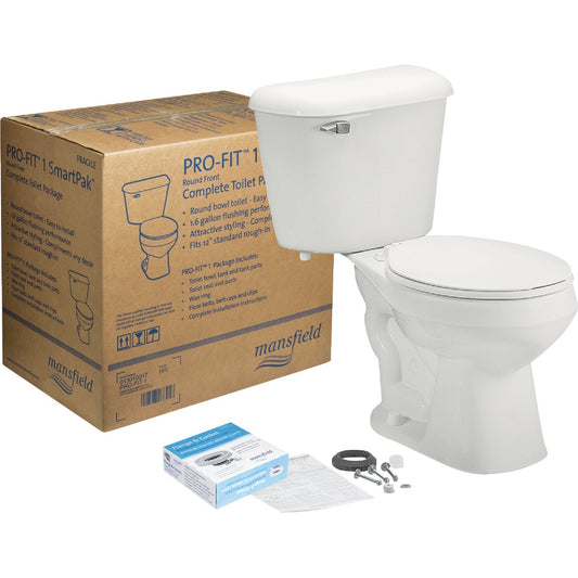 Mansfield Pro-Fit 2 Biscuit Elongated Bowl 1.28 GPF Complete Toilet