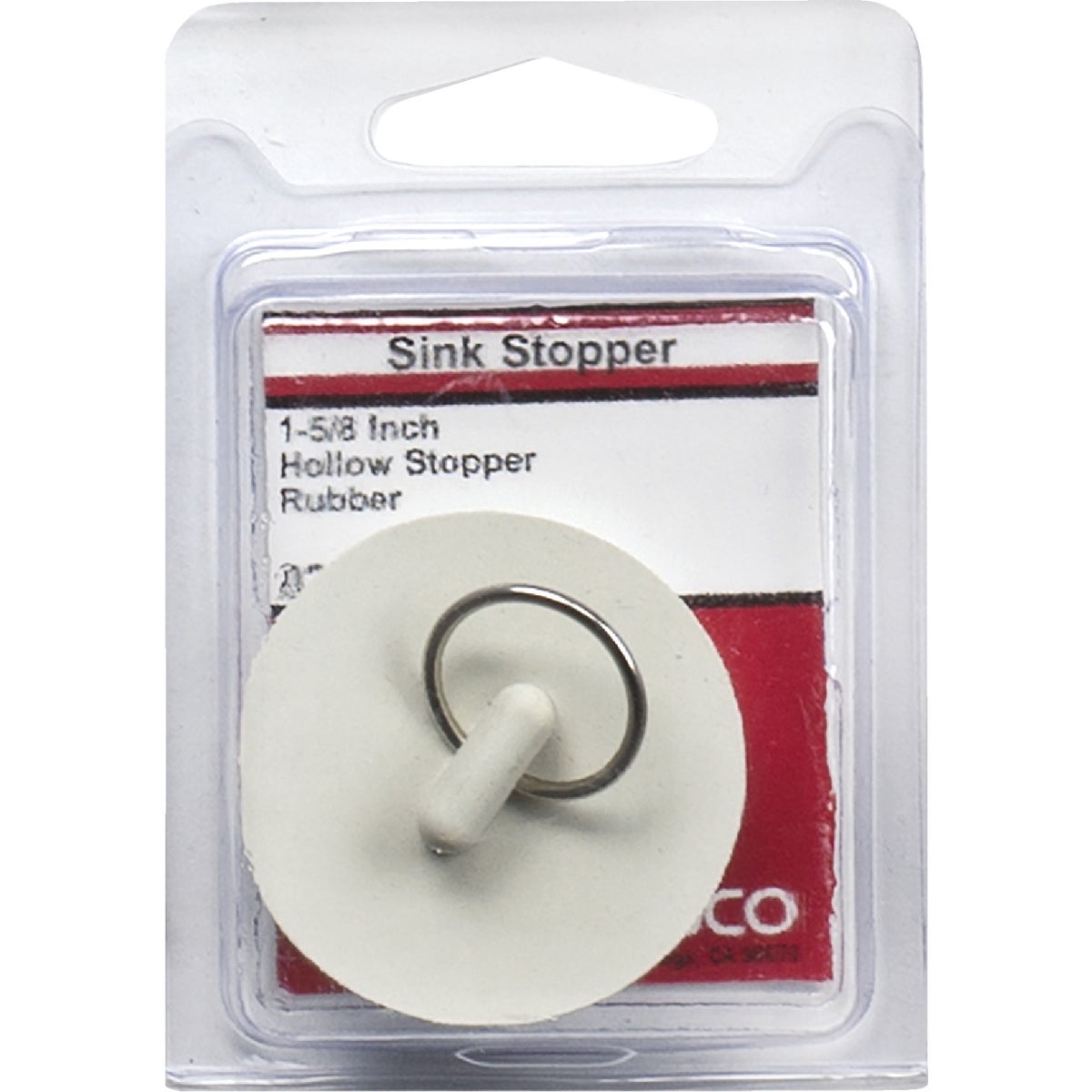 Lasco Hollow 1-5/8 In. White Sink Rubber Drain Stopper