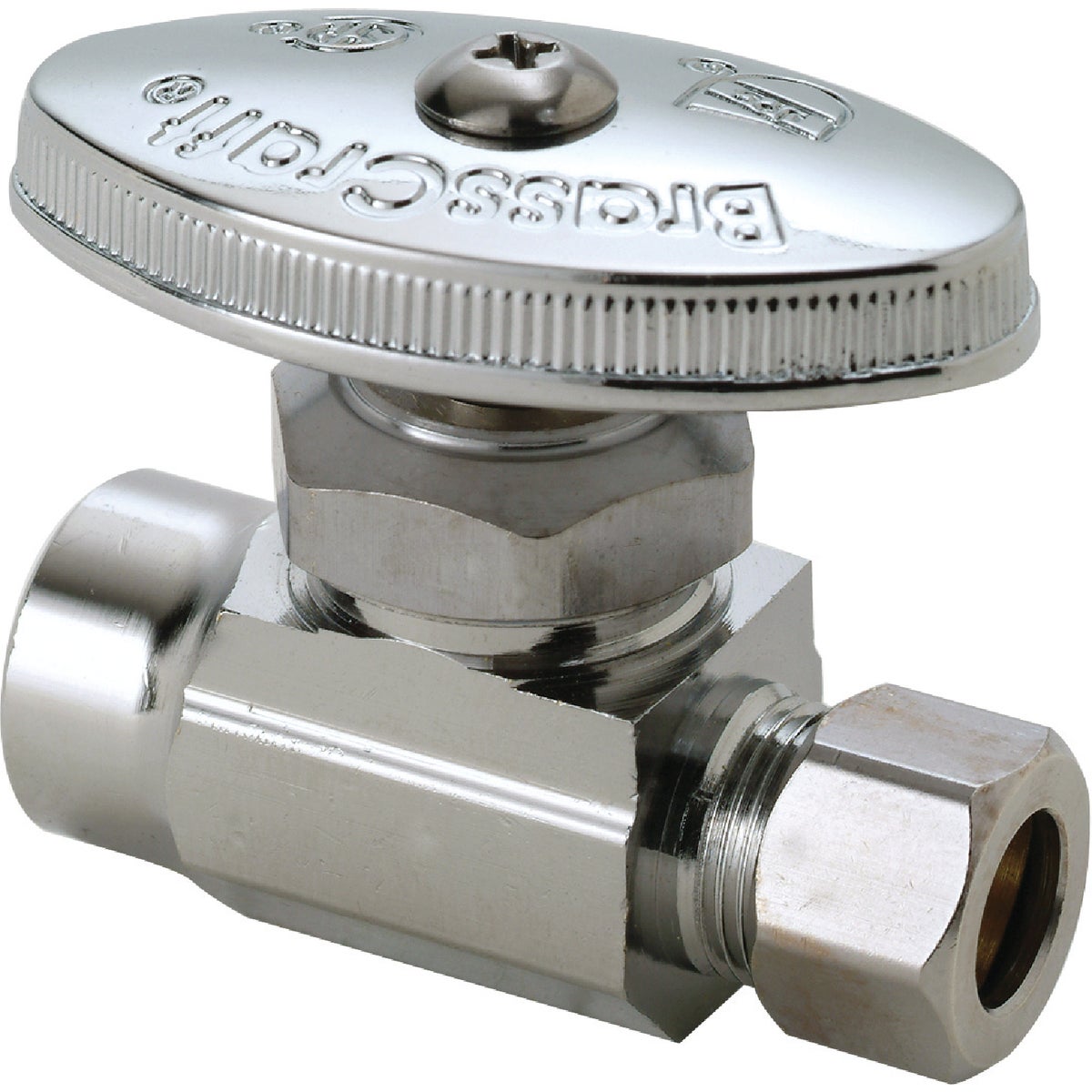 BrassCraft 1/2 In. Sweat x 3/8 In. OD Brass Compression Straight Valve