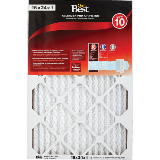 Do it Best 16 In. x 24 In. x 1 In. Allergen Pro MERV 10 Furnace Filter