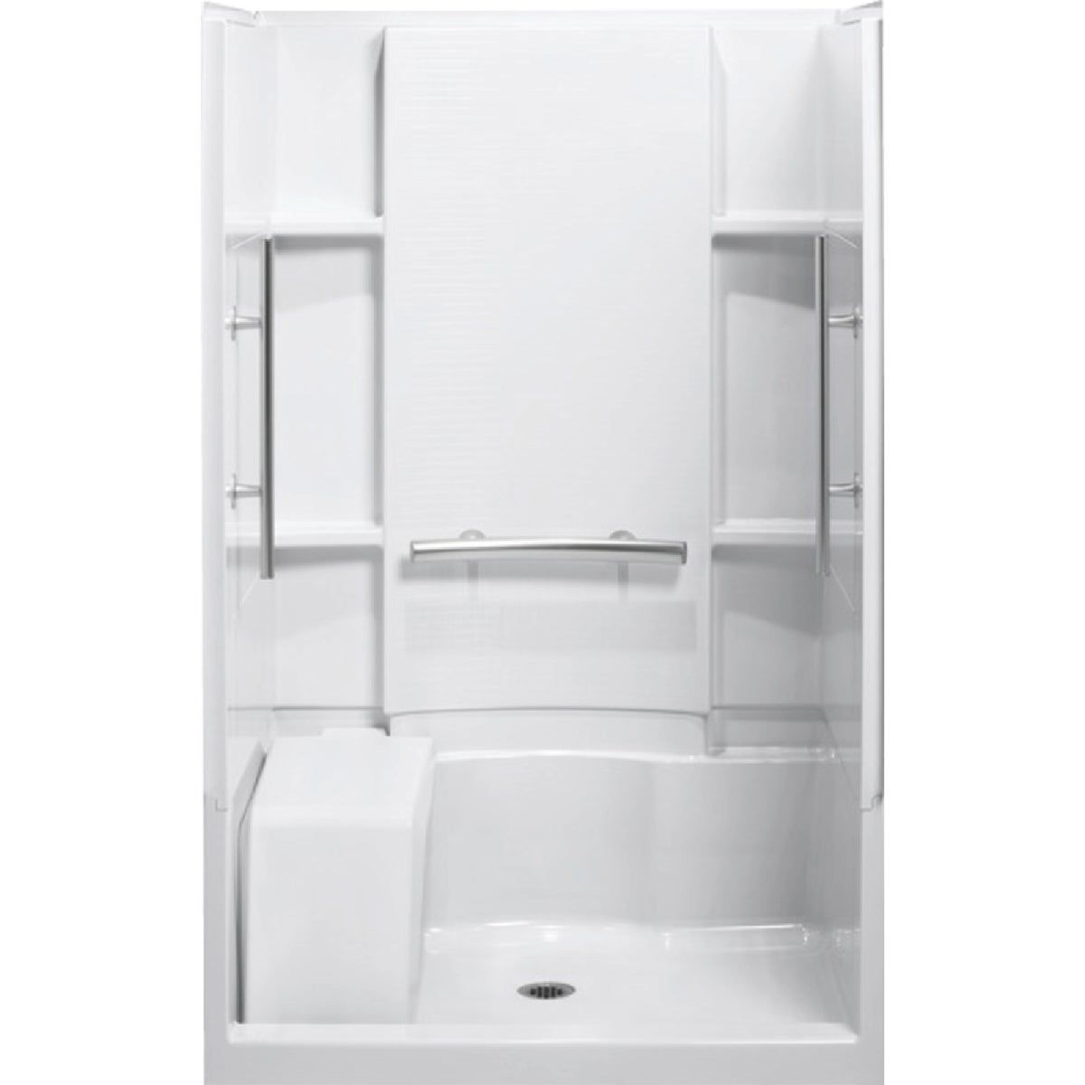 Sterling 3-Piece 36 In. L. x 55-1/8 In. H. x 48 In. W. White Shower Wall Set