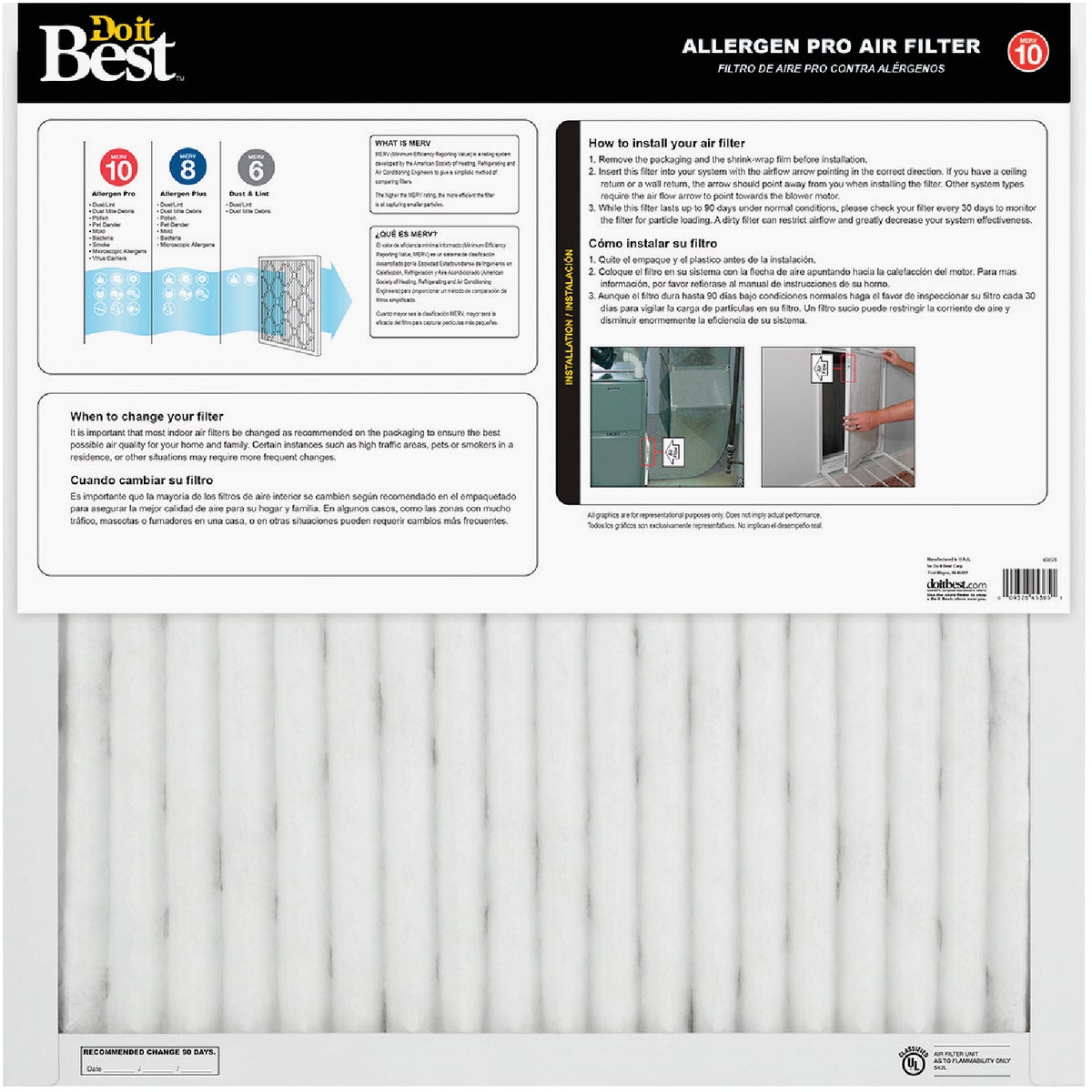 Do it Best 14 x 14 x 1 Allergen Pro MERV 10 Furnace Filter