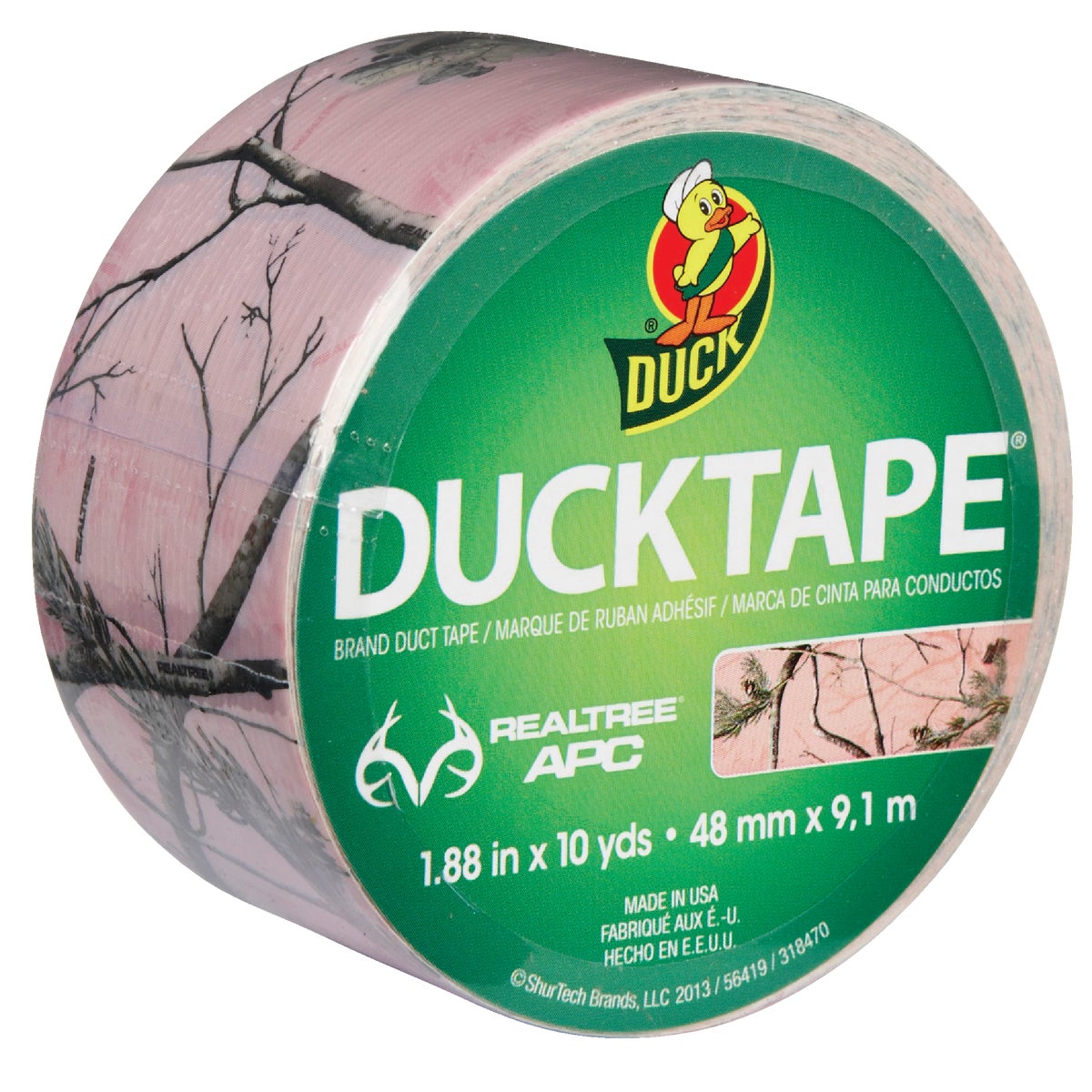 Duck Tape 1.88 In. x 10 Yd. Printed Duct Tape, Realtree APC Pink