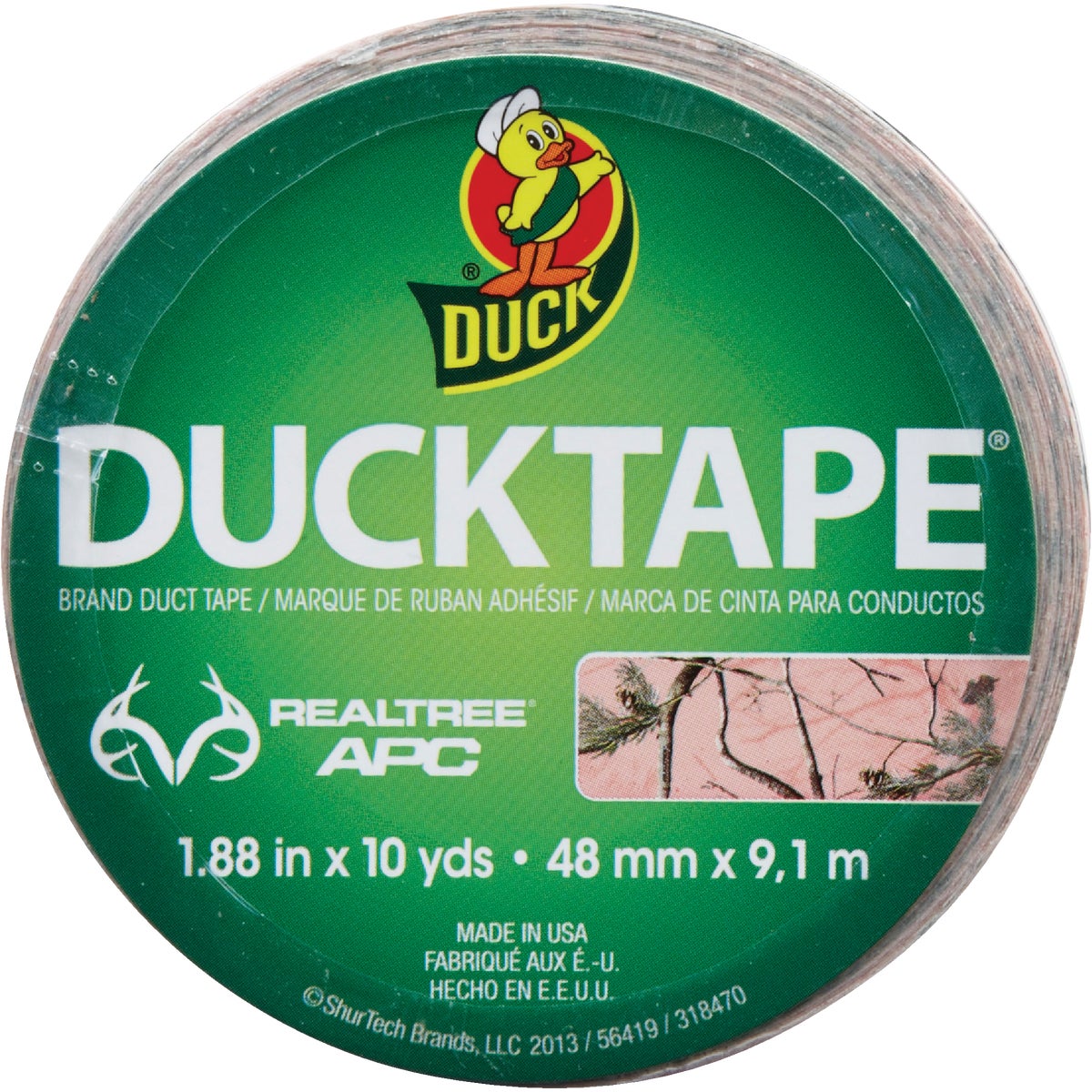 Duck Tape 1.88 In. x 10 Yd. Printed Duct Tape, Realtree APC Pink