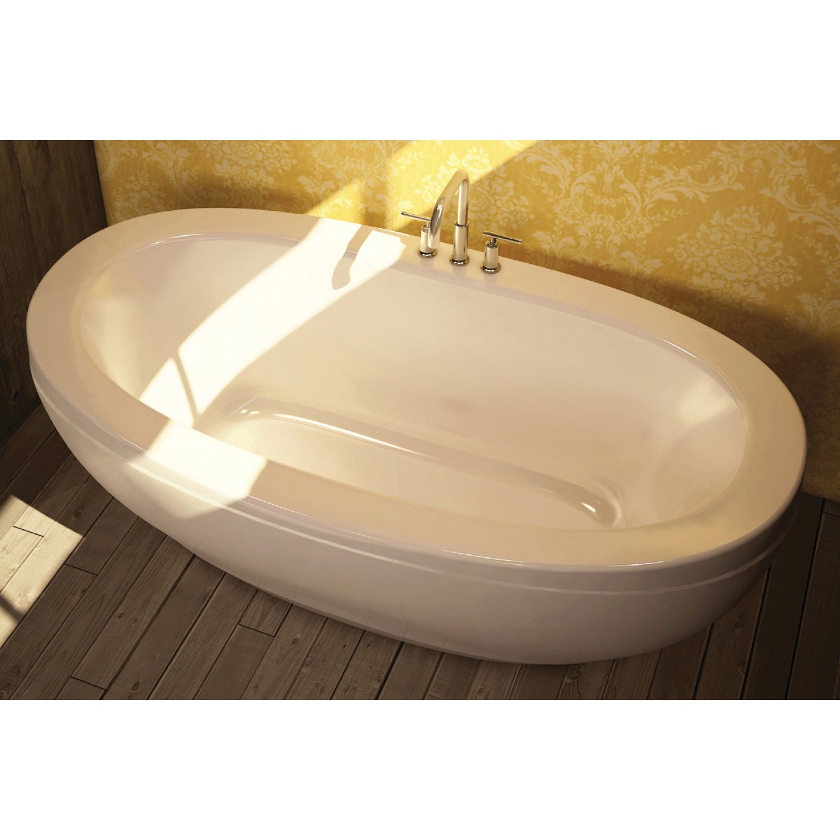 Maax Reverie F 66.5 In. L x 36.5 In. W x 24 In. H Center Drain Bathtub in White