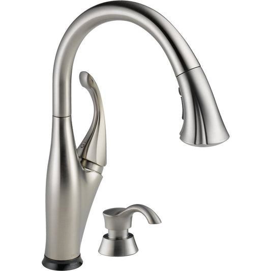 Delta Single Handle Lever Kitchen Faucet, Stainless